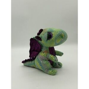 Ty Beanie Boo Cinder the Dragon Stuffed Toy Purple Eyes Plush 2015